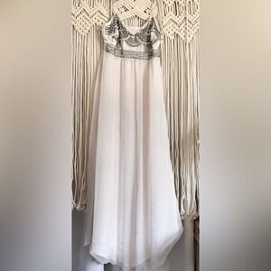 Boston Proper Metallic Top Maxi Dress Women’s Size 6 Boho Evening (EUC)